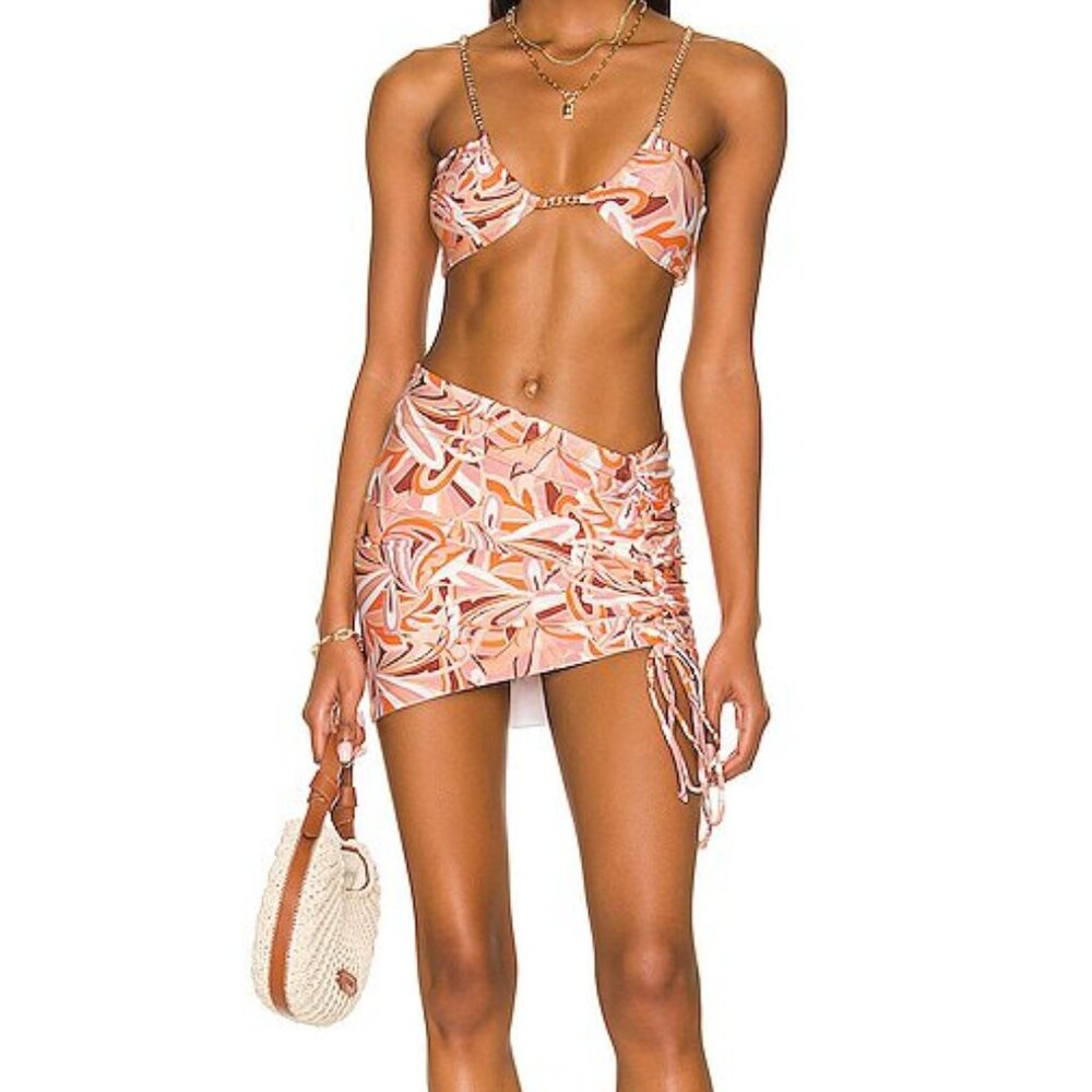 NWT L*Space Tessa Brooks Isla Skirt Psychedelic Summer Resort Dopamine Vacation